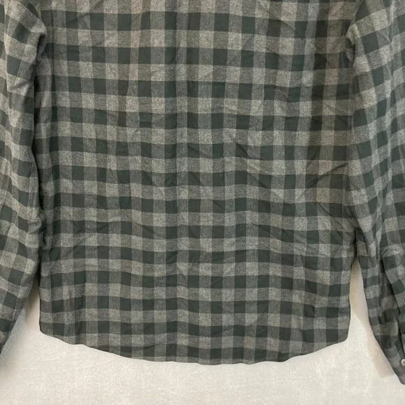 Untuckit Flannel Button Up Shirt Mens Medium Green Plaid Vigouroux Wrinkle Free - Picture 15 of 15